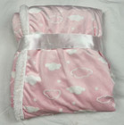 American Baby Pink White Cloud Blanket Soft Sherpa Stars Girl Nwt