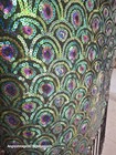 Shawl Neckerchief Stole Bellydanc Wrap Mantilla  Peacock Motif Sequin Multicolor