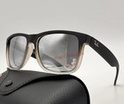 Ray-ban Rb4165 Justin 852 88 Matte Grey Gradient Mirrored Sunglasses 54mm Uv 400