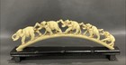Antique Chinese  Carved Elephants Figurine Statue