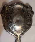 Vintage Silver Plated Hand Mirror With Intricate Flower Details  Pre-owned