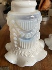 Matched Pair  Of Vintage Vaseline Glass Light Shades