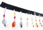 Beaded Fringes Multi Colors Crystal Fringe On Satin Tape For Sewing Dance Lamp