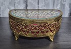 Vintage 24k Gilted Luxury Ormolu Casket Vanity Box