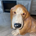 Vintage 1983 Homco Bassett Hound Figure 12x8x7 Inches Fireplace door Stop Statue