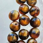 30 Vintage Old Glass Beads  Brown Pressed  6mm Spacer Diy Jewelry Making