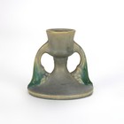 Roseville Art Pottery Gray Candleholder With Tuscany Pattern Mid 20thc
