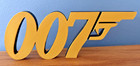 007 James Bond 3d Printed Logo Sign Gold Wall Desk Shelf Art Pla Polyresin New