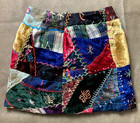 1999 Gap Girls Velvet Patchwork Embroidered Skirt Boho Folk Size 3 Soft Lined