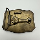 Adezy Belt Buckle Eagle Crossed Swords Cannon Brass Vtg Civil War Denver Usa