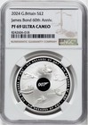 2024 James Bond 007 Great Britain 60th Anniversary Six Decades Silver  Ngc Pf69