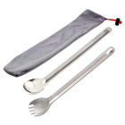 100  Titanium 2-pc Long Handle Spork Spoon Ultralight Backpacking Camping