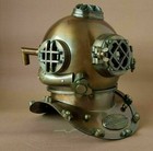 Antique Style Brass Scuba Us Navy Mark V Deep Sea Marine Divers Diving Helmet