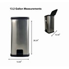 13 Gallon Trash Can Plastic Rectangular Step Kitchen Trash Garbage Can Silver