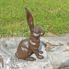 Large Bunny Rabbit Figurine Statue Heavy Duty Cast Iron Garden Yard Decor 10 5  