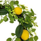 16 Inches Indoor Artificial Lemon Wreath  Green And Yellow Color  Polyester