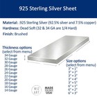 925 Sterling Silver Sheet  57 Size Variations  For Jewelry Making  Made In Usa