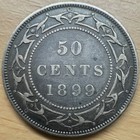 1899 Canada Newfoundland Silver 50 Cents Coin