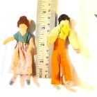 4 Miniature Dolls Family For Dollhouse Mother Dad Lady Man Girl Baby Handmade  4