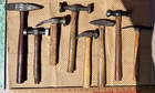 8 Vintage Metal Working unusual Shape Hammers  Auto Body Collision  Collection