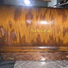 Singer Antique Sewing Machine With Wooden Case And Foot Pedal