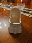 Vintage Blue Baby Bassinet Planter
