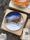 Budweiser Porcelain Clydesdales Christmas Collector Plate Round W  Coa