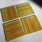 Vintage Retro Mid Century Modern 1960s Glass Drink Coasters Set Of 4