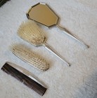 Vintage Sterling Silver Vanity Dresser 4pc Set Birmingham Made In England