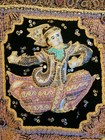 Vintage Hand Embroidered Burmese Kalaga Tapestry