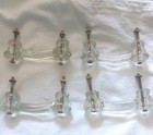 4 Bridge Style  Shabby Depression Clear Glass Cabinet Drawer Pulls Salvaged Core