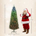7ft Christmas Tree With Synchronized Leds  Hinged Slim Fir