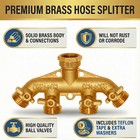 Morvat Heavy Duty Hexagonal Brass 4 Way Garden Hose Y Splitter  2 Pack