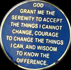 14 Year Aa Medallion Blue Gold Plated Alcoholics Anonymous Sobriety Chip Coin 