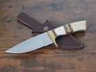 9    Fixed Blade Knife Survival Thick Blade High Carbon Steel Brass Hilt Sharp