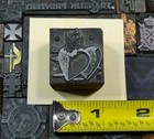 Antique Vintage Cupid Arrow Heart Love Letterpress Print Type Ornament Cut Block
