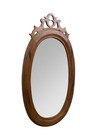 Antique Victorian Mahogany Oval Vanity Wishbone Dressing Wall Mirror 28 