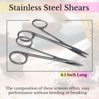 2 Pcs Sharp Scissors For Sewing Tailoring   Craft Work Stainless Steel Str   Crv