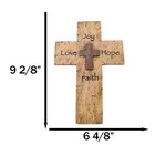 Rustic Inspirational Tuscany Vintage Love Joy Hope Faith Layered Wall Cross