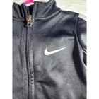 Nike Toddler Girls Black Peplum Track Jacket Full Zip Logo Tape Swoosh Pink Logo