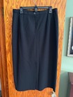 Sag Harbor Ladies Long Black Skirt  Sz 16  Zipper   Elastic  Back Slit  Modest