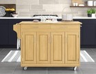 Natural Wood Kitchen Cart With Towel Rack