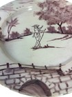 18th Century Antique English Delft Plate Tin Glaze W Manganese G2u