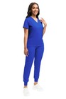 Stretch Medical Nurse Scrub Uniform Women Scrub Set V-neck Top Jogger Pants