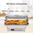Electric 9 Qt Chafing Dish Buffet Set  Nsf Stainless Steel Roll Top Food Warmer