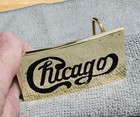 Vintage 1970s   chicago   Music Band Solid Brass Baron Belt Buckle