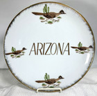 Vintage Arizona Souvenir Plate Featuring Road Runner Birds 10 25  Ceramic