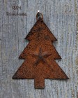 Set Of 8 - Rusty Tin Tree Ornaments  3  High - Great For Crafts