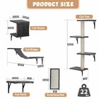 Coziwow Wall Mounted Cat Furniture Cat Wall Shelves Set Of 5 With Cat Tree Gray