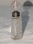 Antique Small 3  Sterling Silver Eapg Glass Perfume Snuff Bottle Pat Screw Top